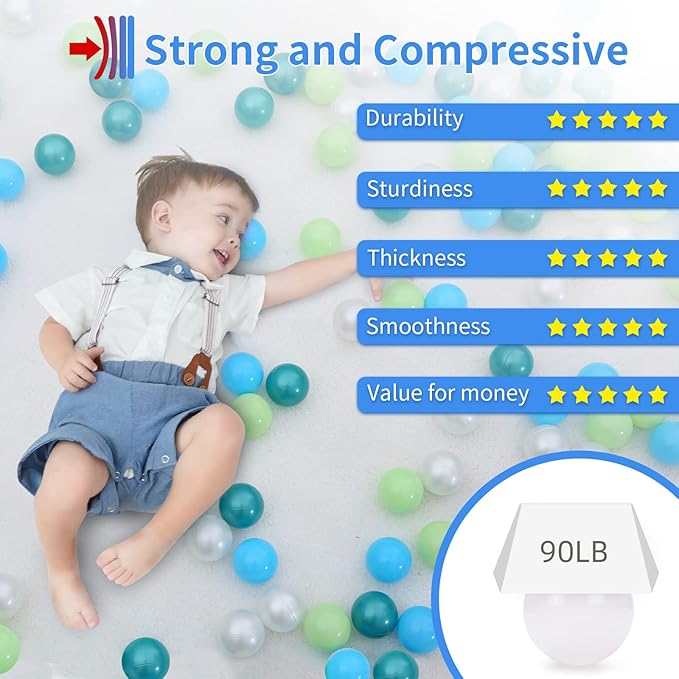 STARBOLO Ball Pit Balls for Toddlers Phthalate Free BPA Free Non-Toxic Crush Proof Play Balls for Toddlers Kids Pool Playhouse Pack of 100 200 500