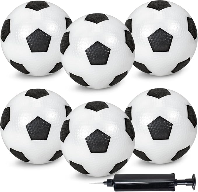 Hymaz 6 Inch Mini Soccer Balls for Kids Toddler, 6 Pack Inflatable Mini Balls with Pump, Small Soccer Ball Easter Birthday Gifts for Boys Girls Indoor Outdoor Sports Games Backyard Party Supplies