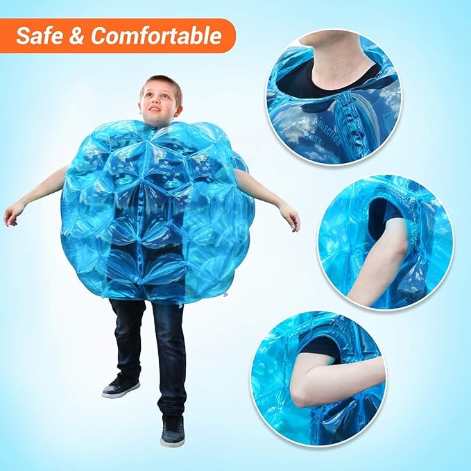 Theefun Bumper Balls 2 Pack 36-inch PVC Inflatable Sumo Ball Durable Body Bubble Soccer Giant Human Hamster Knocker Body Zorb Ball for Kids and Adults Dark Blue