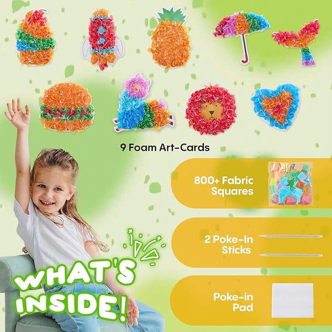 creative kimi 9 PCS Poke Poke Art - Magical Princesses,Foil Art, Mess-Free Fun for Kids, DIY Wood Craft Kits, Creative Activity, Gifts for Girls & Boys Ages 4, 5, 6, 7, 8, 9