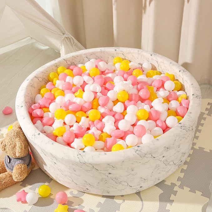 Star Ball Pit Balls for Toddlers -200pcs Macaron Soft Plastic Balls Phthalate Free BPA Free Crush Proof Play Balls Play Tent Pool Playhouse Playpen Party Decoration.