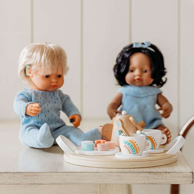 Miniland Doll Wooden Tea Set - Quality, ECO, Imaginative