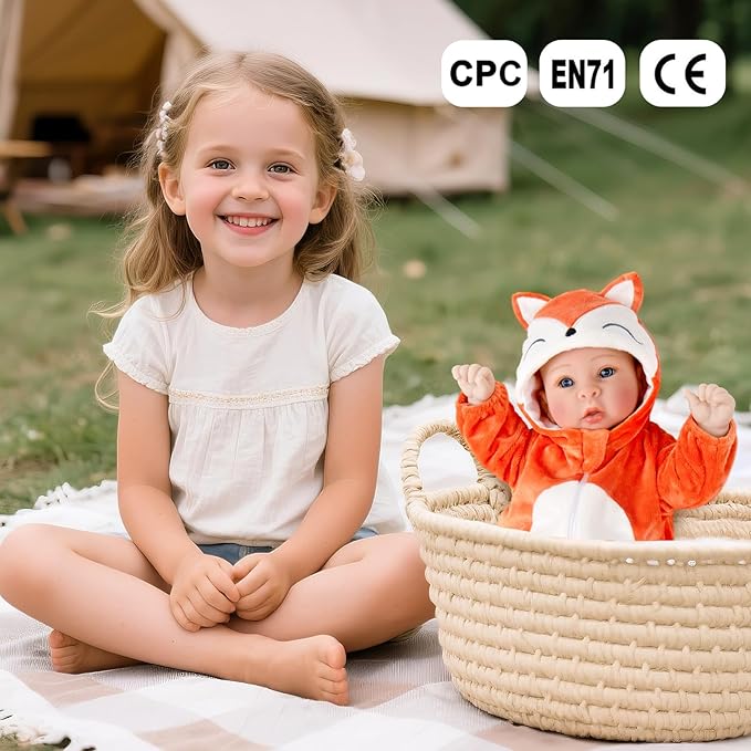 Aori Baby Dolls Lifelike 17 Inches - Realistic Baby Girl Doll Set with Feeding Toy Kit That Look Real, Nice Companion Gift Set for Kids, Grand-Parents, Collection