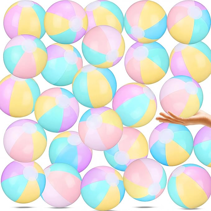 Zhanmai 100 Pack Inflatable Beach Balls 5 Inch Summer Beach Ball Pool Party Toy for Kids and Adults Blow Up for Party Favor Daily Game Toys Birthday Decorations (Macaron Color)