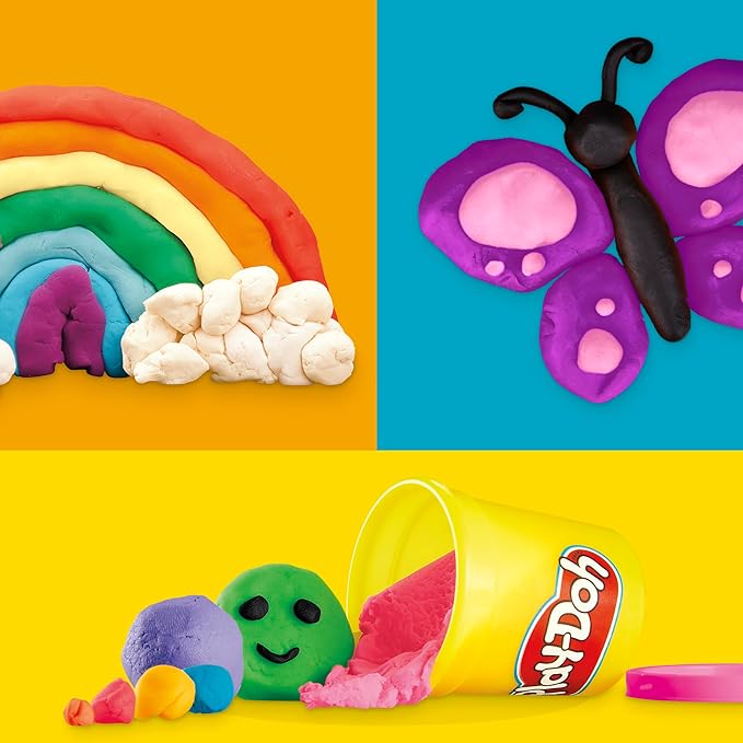 Play Doh Modeling Compound 10-Pack Case of Assorted Colors, Non-Toxic 2 oz. Cans, Back to School Gifts, Prizes, & Party Favors, Preschool Toys for Kids, Ages 2+ (Amazon Exclusive)