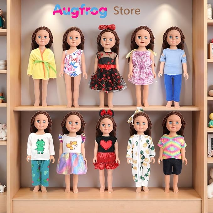 10 Sets of 18 Inch American Doll Clothes, Including 10 of Doll Clothing Dress Outfits for American Dolls, Birthday Gifts for Kids