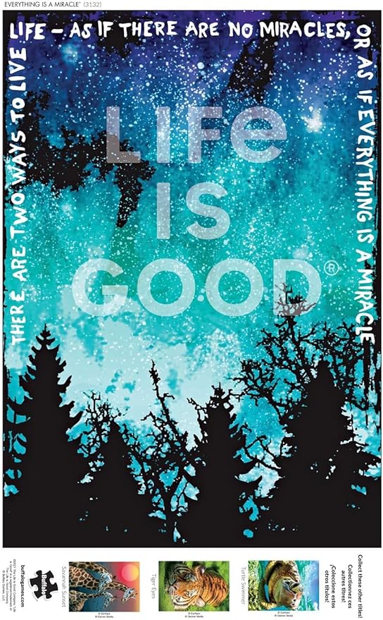 Buffalo Games - Life is Good - Everything is a Miracle - 500 Piece Jigsaw Puzzle for Adults -Challenging Puzzle Perfect for Game Nights - Finished Size is 21.25 x 15.00