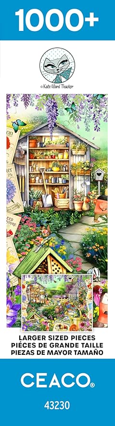 Ceaco - EZ2Hold - Kate Ward Thacker - Animal Garden Party - 1000 Piece Jigsaw Puzzle for Adults - Challenging Puzzle Perfect for Game Nights - Finished Size is 30 x 24