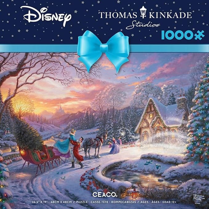 Ceaco - Thomas Kinkade - Disney - Holiday - Cinderella Bringing Home The Tree - 1000 Piece Jigsaw Puzzle