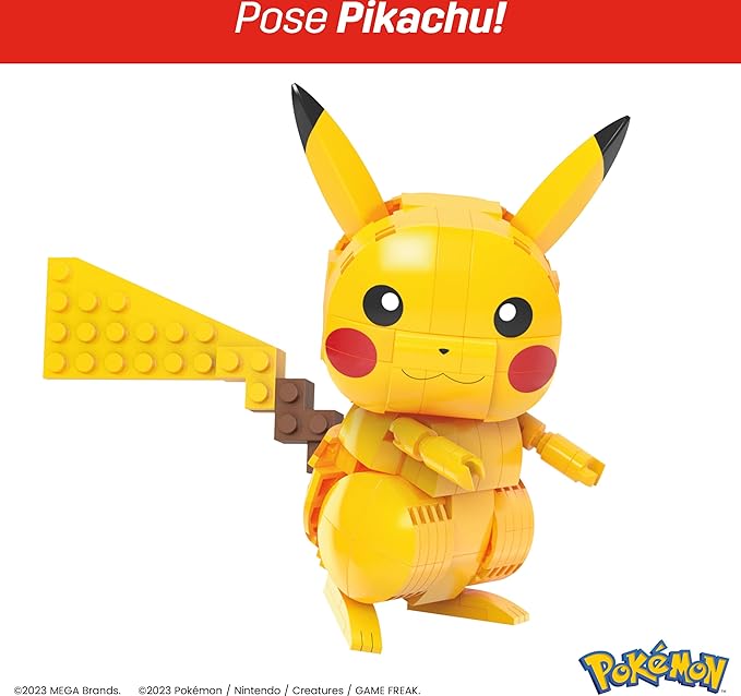 MEGA Pokémon Building Toys Set Kanto Region Trio with 529 Pieces and 3 Poseable Characters, 4 Inches Tall, for Kids