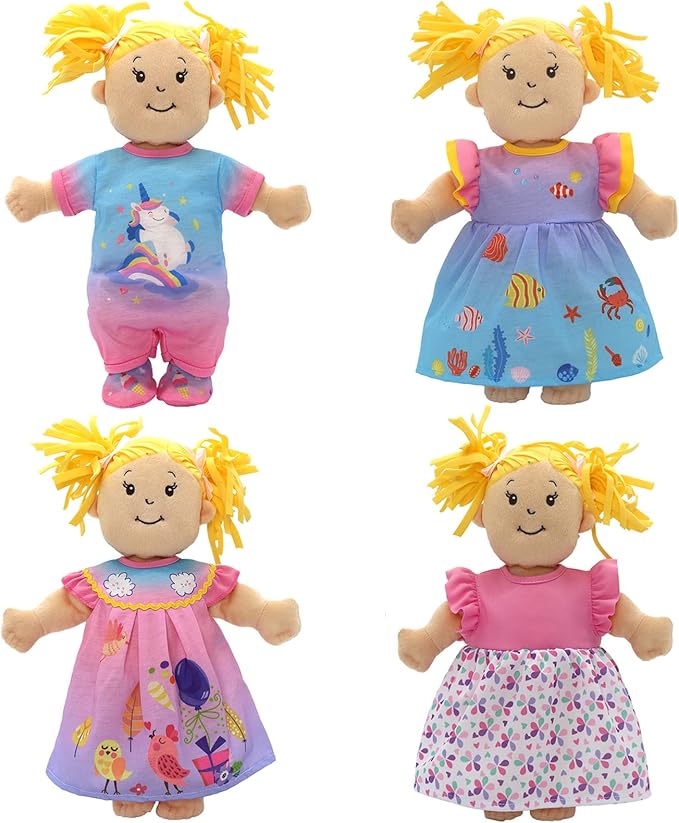 4 Pack Doll Clothes for 13-16 inch Dolls, Dress for 13-16 inches Dolls