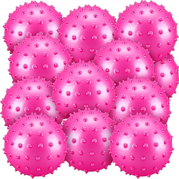 Bouncy Spiky Sensory Ball - Inflatable Massage Stress Fidget Toy Playground Balls for School Party Favors Outdoor Indoor