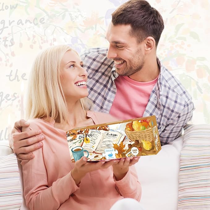 MOMIBOOK 1000 Piece Puzzle for Adults Jigsaw Puzzles of Slow Autumn Days, Painting Image Touch Film Fall Puzzles Challenging Hard Impossible Puzzle Unique Party Christmas Birthday Gifts