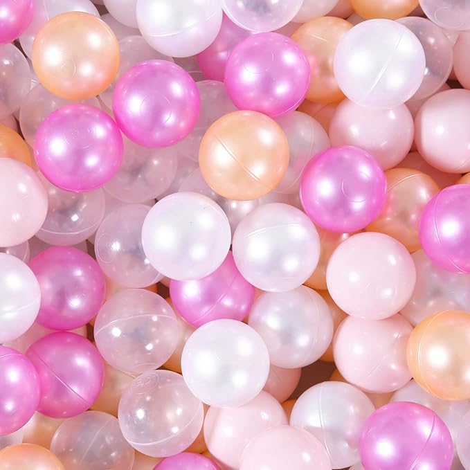 STARBOLO Ball Pit Balls for Toddlers Pack of 100 200 500 - BPA&Phthalate Free Non-Toxic Crush Proof Soft Plastic Balls for 1-5Years Old Toddlers Girl Kids Birthday Pool Playpen Tent Party