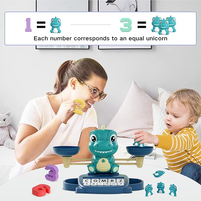 HOPEEYE Dinosaur Kindergarten Preschool Learning Activities Math Counting Matching Letter Toys - Toddler Educational Toys for 3 4 5 6 7 Year Olds Boys Birthday Gift Games for Kids Ages 5-7 3-5