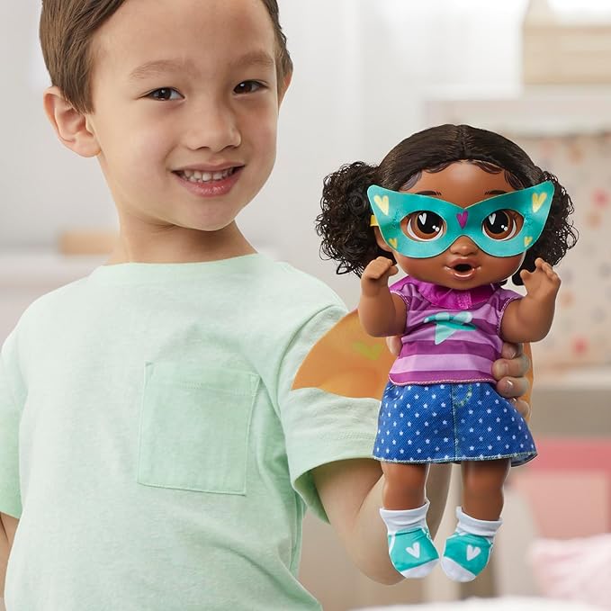 Baby Alive Super BFF Tilly Tinker Black Hair Dress Up Baby Doll Playset, 11 Inches, Toys for 3 Year Old Girls & Boys & Up (Amazon Exclusive)