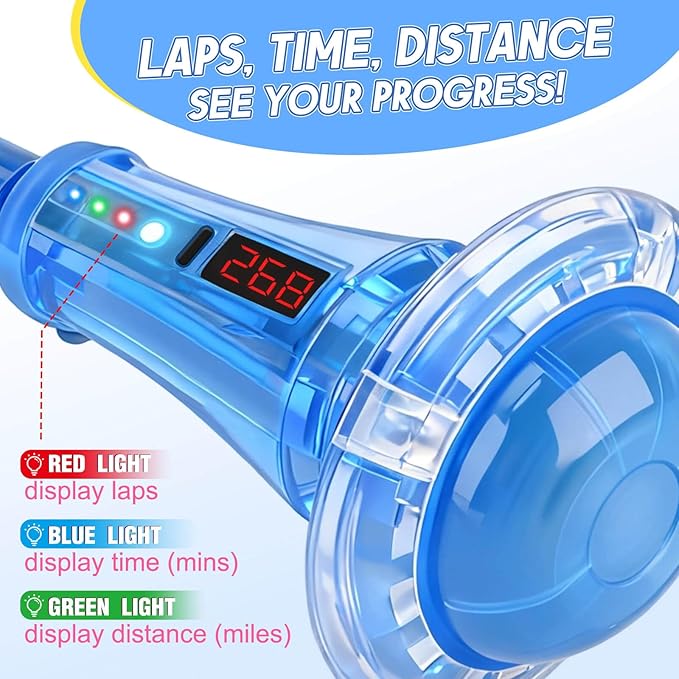 Dolanus Skip Toy with Counter- Laps, Time, Distance, Toys for 5-12 Year Old Kids, Girls Birthday Gifts for Age 5 6 7 8 9 10 11 12, Outdoor Outside Sports Games, Girls Toys Ages 6-8 8-13 (Blue)