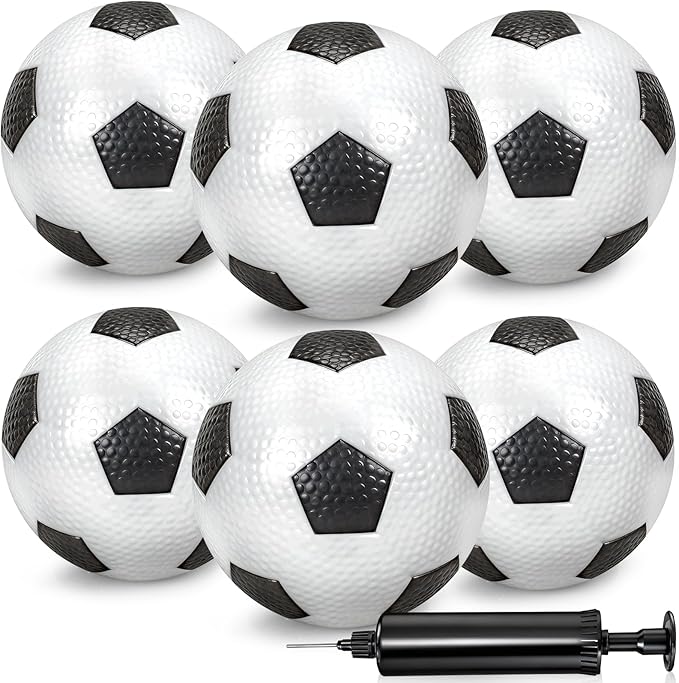 6 Pack Soccer Balls, 6 Inch Inflatable Mini Soccer Ball for Kids Toddlers Indoor Outdoor Sports Games Beach Garden Backyard Party Supplies Playground Balls for Boys Girls Birthday Gift & Party Favors