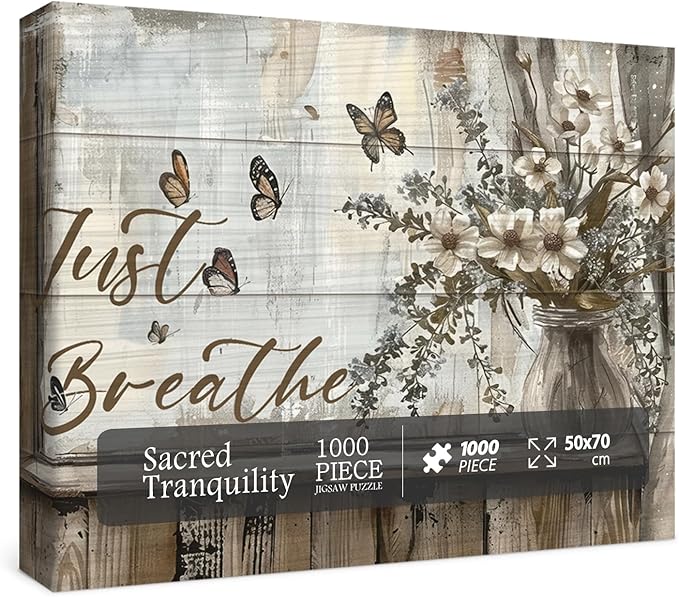 Flower Plant Puzzles for Adults 1000 Pieces, Christian Religious Faith Scripture Jigsaw Puzzles, Inspirational Bible Catholic Nature Puzzle