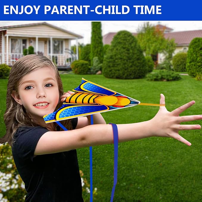 YongnKids 6 Pack Mini Kite for Boys Girls Age 3-5 4-8, Finger Launcher Kites Easy to Fly Ejection Flying Toys Kite for Kids Teens Ages Beach Park Backyard Outdoor Sports