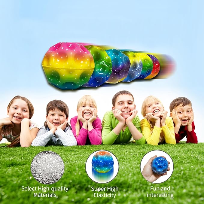 Bouncy Ball, Colorful Big Super Bouncy Astro Balls, Extreme High Bouncing Balls for Kids,Fun Kids Lightweight Foam Jump Balls for Outside, Improve Hand Eye Coordination Ability (12 Pack)