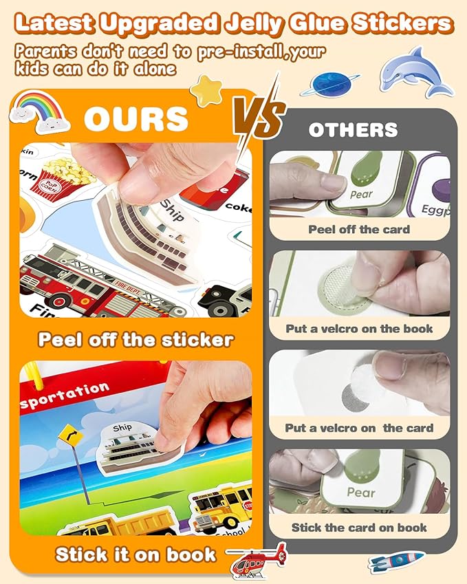 Montessori Preschool Busy Book for Toddlers - Activity Books for Kids Ages 3-5 - Preschool Learning Activities - Workbook Activity Binder - Autism Sensory Toys - Gifts for 3 4 5 6 Year Old Boys Girls