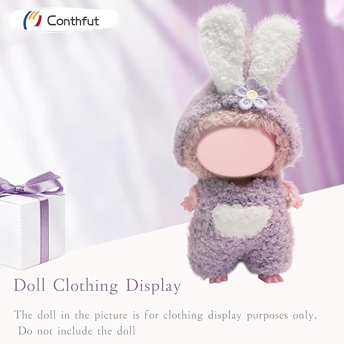 17cm Doll Clothes for Doll, Clothes for Dolls Outfit, Accessories for Dolls Clothes, Cute Clothes Set for Doll,No Doll Included(Purple)
