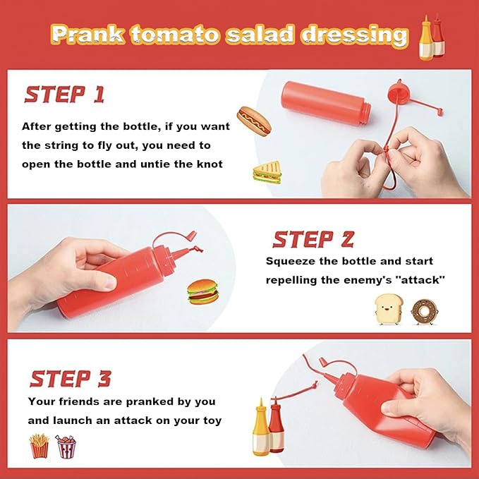 5pcs Snake in a Can + Ketchup Mustard Set + Potato Chip Fake Snake Prank Kit for Adults & Kids | Funny Jokes for April Fools & Parties