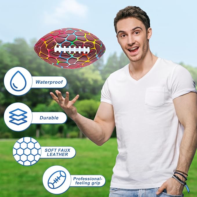 Jasonwell Pool Beach Water Football - Strong Grip Waterproof Football for All-Weather Play Pool Toys Beach Games Outdoor Sports Lake Toy Christmas Birthday Gifts for Kids Boys Teens Adults