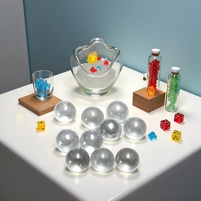 20 Pcs 10mm Clear Glass Marbles Solid Marble Beads Marbles Games Bouncing Ball Pinball Machine for Vase Fish Tank Filler Home Decor, Dice and Marble Games, Sports and Outdoor Play, Decorations