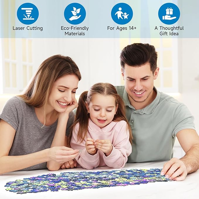 1000 Piece Puzzle for Adults, Starry Night Aurora Jigsaw Puzzles for Adult, Challenging Puzzle Gift for Family Friends, Jigsaw Puzzles with Exquisite Box 22.8x22.8IN