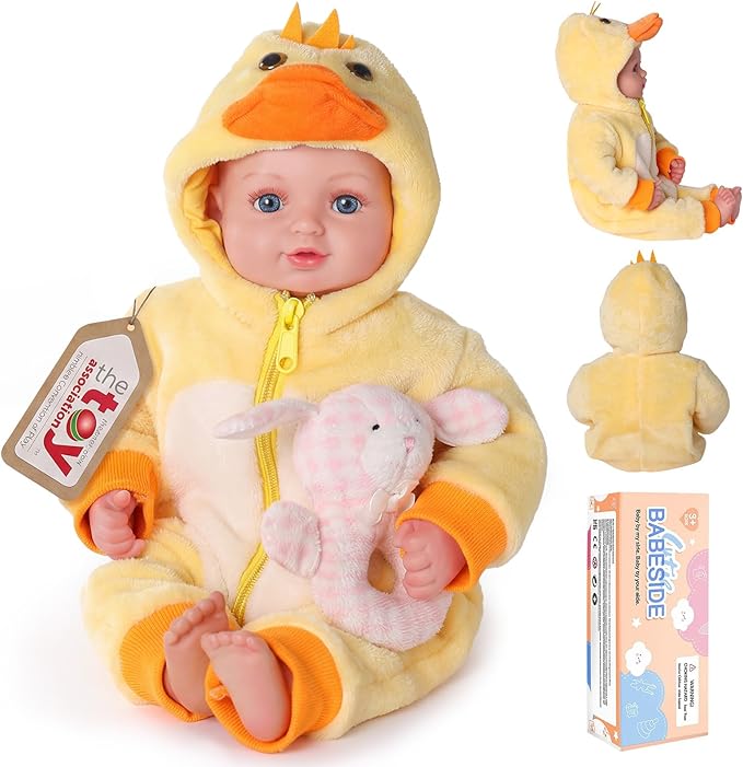 BABESIDE Value 5-Piece Realistic Baby Doll Set – Includes 15-Inch Soft Body Doll, Outfit, Bottle, Magnetic Pacifier & Birth Certificate – Ideal Gift for Kids 3+, Birthday, Pretend Play