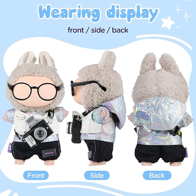 GAGAKU 17cm Doll Clothes (Fashion Style), Dress-up Set Stylish Replacement Outfit, Collection Clothing Accessories (Doll Not Included)