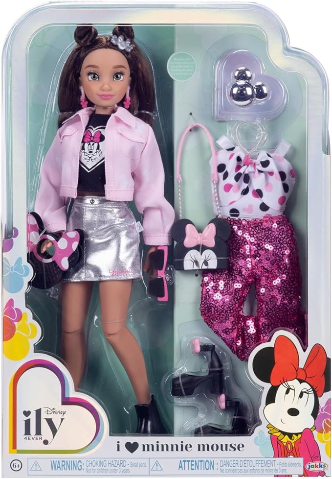 Disney ILY 4ever Fashion Dolls Inspired by Minnie 11.5" Tall with 13 Points of Articulation, Glittery Mickey Ring Included for You!