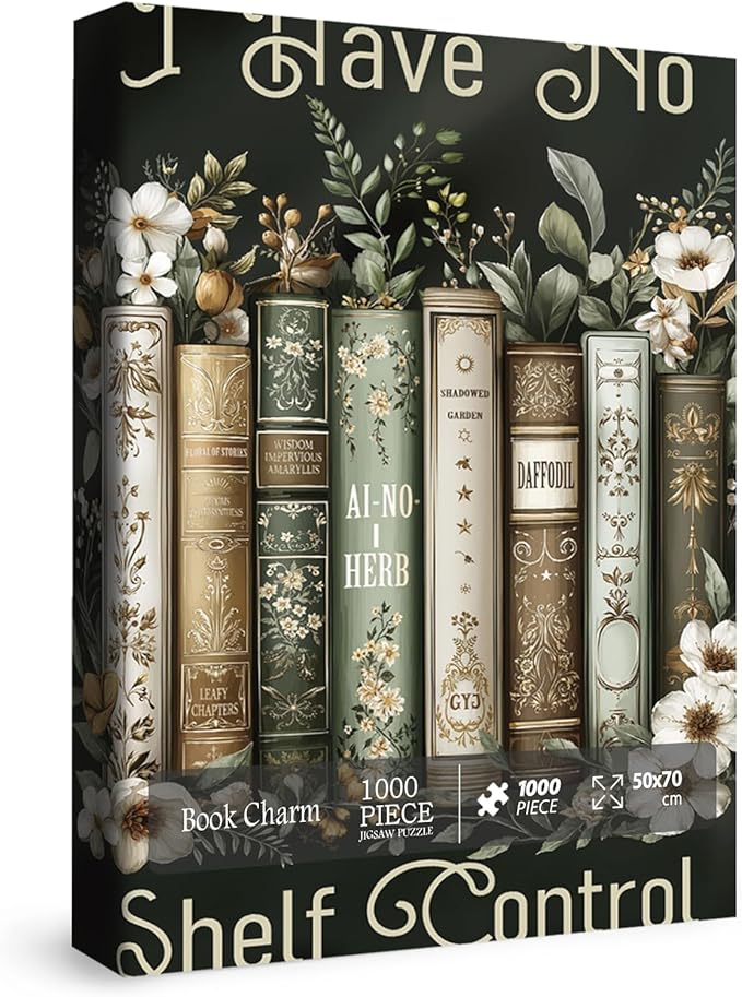 Art Flower Book Puzzles for Adults 1000 Pieces Nature, Retro Floral Inspirational Impossible Aesthetic Jigsaw Puzzles, Wildflower Scripture Bible Faith Challenging Puzzle