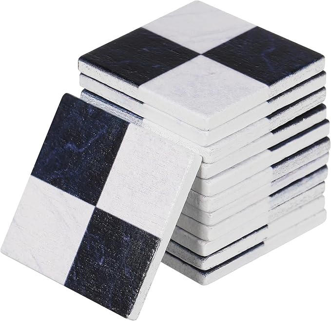 STOBOK 27Pcs Miniature Dollhouse Flooring 1.18In Wood Dollhouse Floor Tiles for 1/12 Scale Tiny House Decor and Craft Doll House Furniture