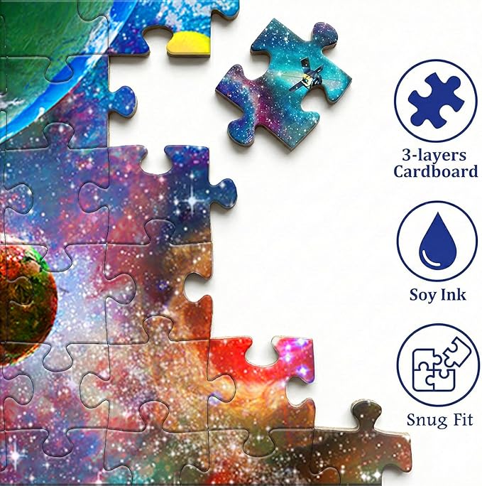 Puzzles for Adults 1000 Pieces - Solar System Jigsaw Puzzles 1000 Pieces, Colorful Planets Outer Space Exploration Puzzle,Impossible Hard Difficult Challenging Universe Puzzle for Family and Friends