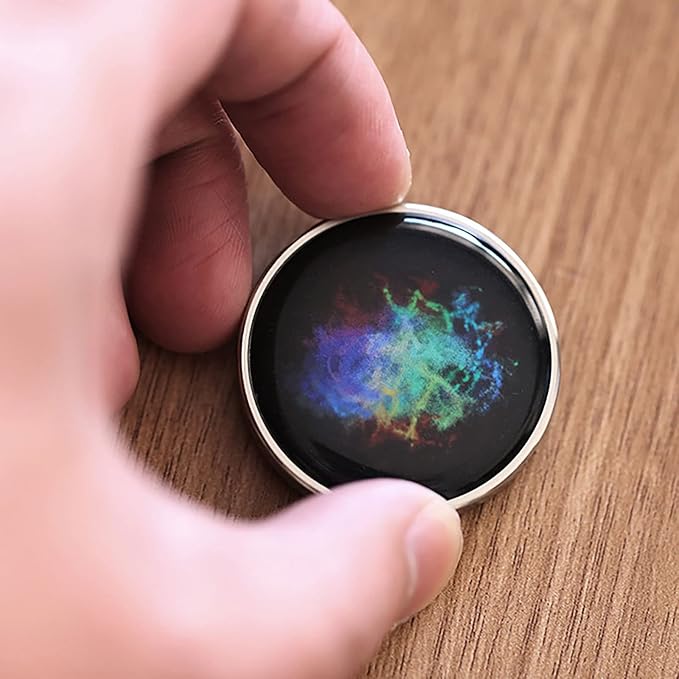 Desk Gyro Mezmocoin Pocket Toy Colorful Luminous Galaxy Star Stainless Steel Rotary Gyro Fingertip Anti Stress Toys Kids Gift (Color : C)