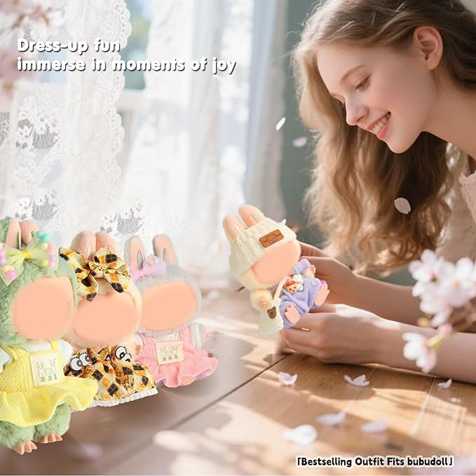 Doll Clothing for Labubu, Premium Outfits for Labubu Dressing up, Doll Accessories for Labubu(Purple Overall)
