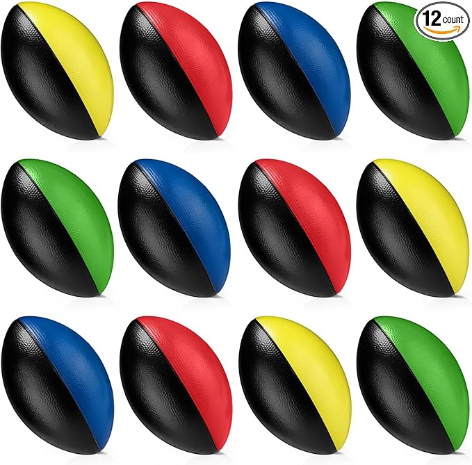 Jerify 12 Pcs Mini Foam Footballs for Kids Spiral Football Bulk Soft Small Waterproof Foam Ball Sports Birthday Toddler Footbal Party Favors for Indoor and Outdoor Game
