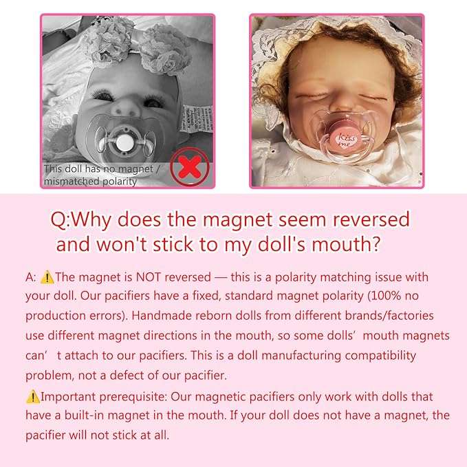 Reborn Doll Magnetic Pacifier Feeding Set, Realistic Care Accessories with Bottle, Rainbow Magnetic Pacifier & Rainbow Clip, for Kids Gift