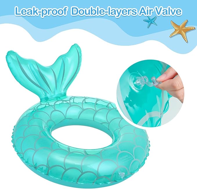 MoKo Inflatable Swimming Ring, Cute Pool Float Tube Decorations Swim Tubes Outdoor Pool Beach Water Floats Party Supplies Floaties