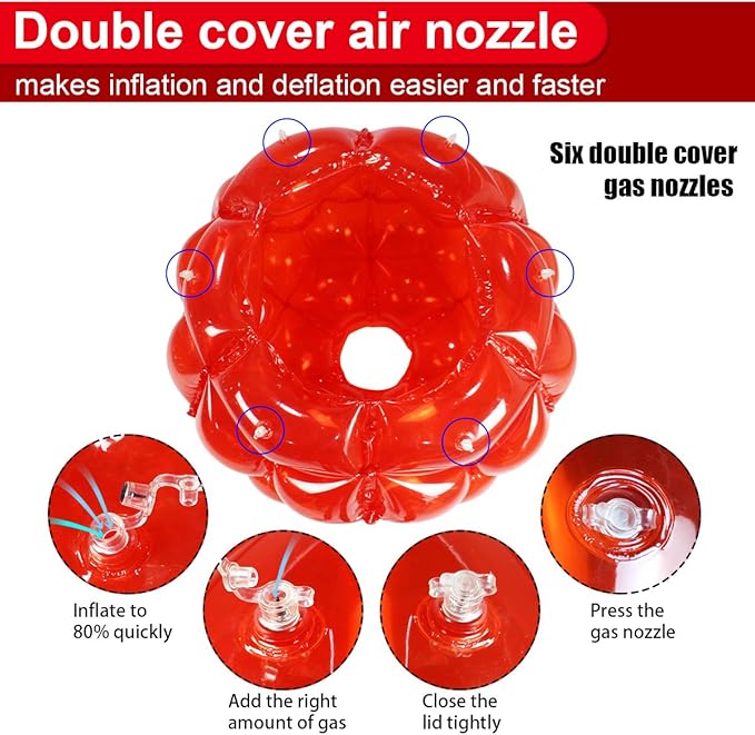 SUNSHINEMALL 2 Pack Inflatable Bumper Balls for Kids & Adults - Giant Zorb Balls (36" Red + Blue)
