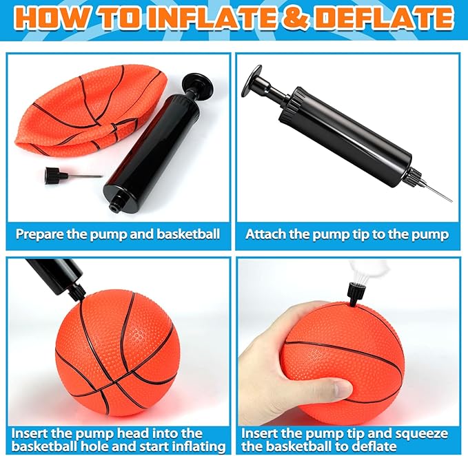 Hymaz 36 Pcs 4 Inch Mini Basketballs Ball for Kids, Rubber Small basketballs with Pump for Kids Basketball Gifts - Inflatable Ball for Basketballs Hoop, Geart for Sports Beach Pool Theme Party Favor