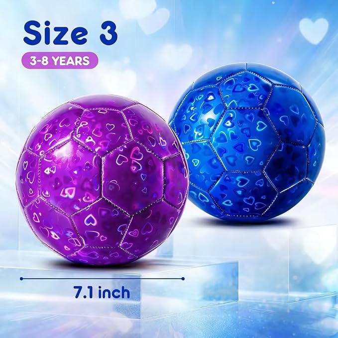 Toddler Soccer Ball Size 2 Size 3 - Small Soft Kids Ball 2 Pack for Ages 1-5 3-8 - Cartoon Sports Toy Boys Girls - Easter Basket Stuffers for Toddlers Kids - Soccer Gift for Indoor Outdoor Games