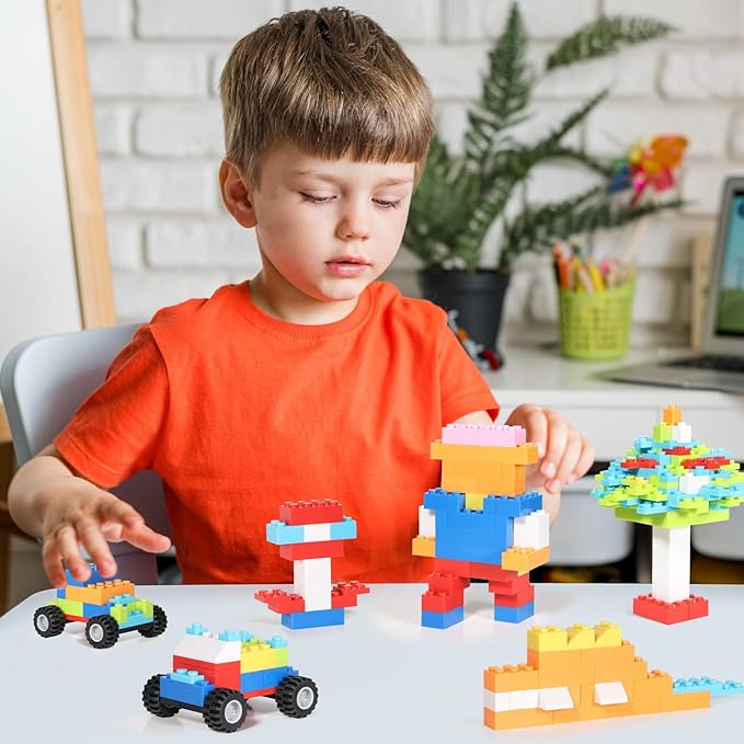 1500 Pieces Building Bricks, Classic Bulk Building Blocks Set, Creative Building Toys Compatible with All Major Brands, Gfits for Kids - 16 Shapes / 10 Colors