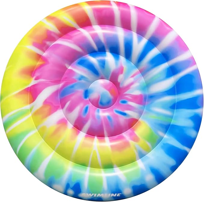 SWIMLINE Original Tie Dye (Spiral) Pool Float – Durable Vinyl Lounger for Adults & Teens – Fun Pool Float for Lake, Beach, or Backyard – Easy to Inflate and Store