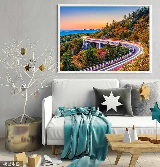 2 Pack 1000 Pieces for Jigsaw Puzzles for Adults, Fall Autumn Nature Landscape Scene Challenging Puzzle Perfect for Family Activity Game Nights Gifts(Glade Creek Gristmill & Blue Ridge Parkway)