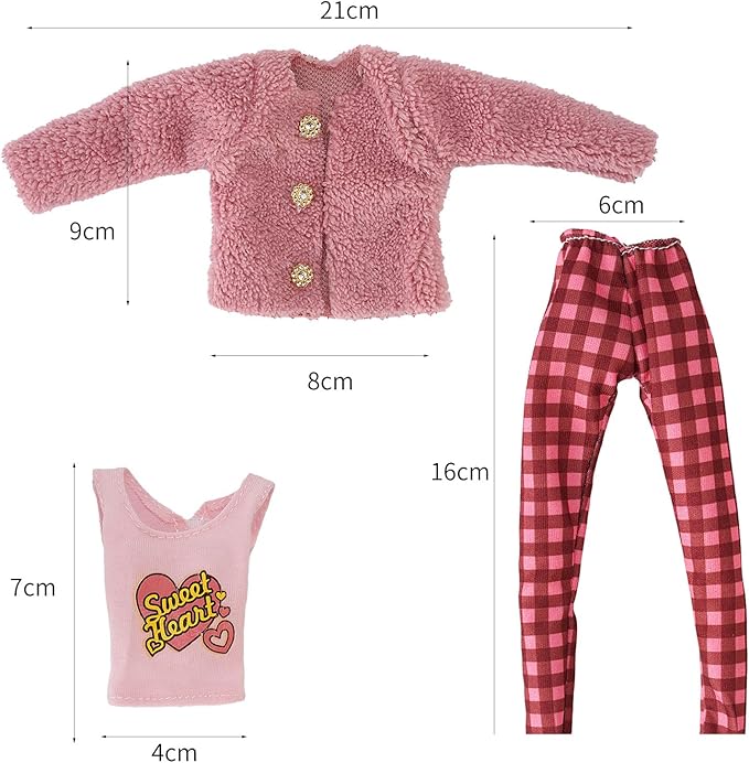 Doll Clothes, 5 Sets Outfits Spring Dresses Pants Windbreaker Hat for 11.5 inch Dolls Accessories Random Style (B)