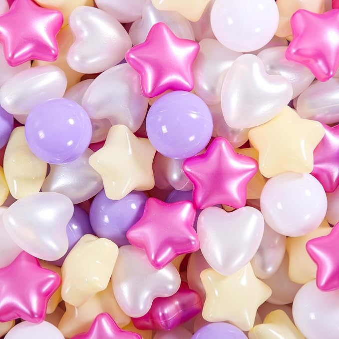Star Ball Pit Balls for Toddlers -200pcs Phthalate Free BPA Free Crush Proof Play Balls Macaron Children's Ocean Balls Play Tent Pool Playhouse Playpen Party Decoration.